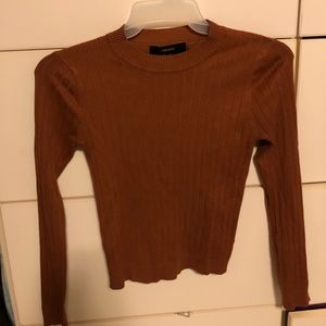 orange ribbed sweater